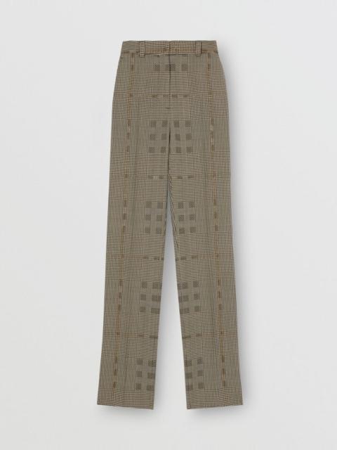 Check Wool Jacquard Tailored Trousers