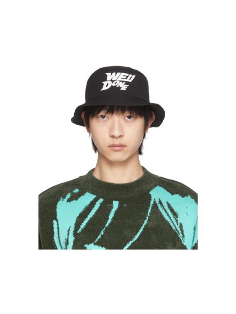 We11done Black Basic Logo Bucket Hat