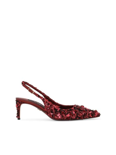 Dolce & Gabbana crystal-embellished slingback pumps