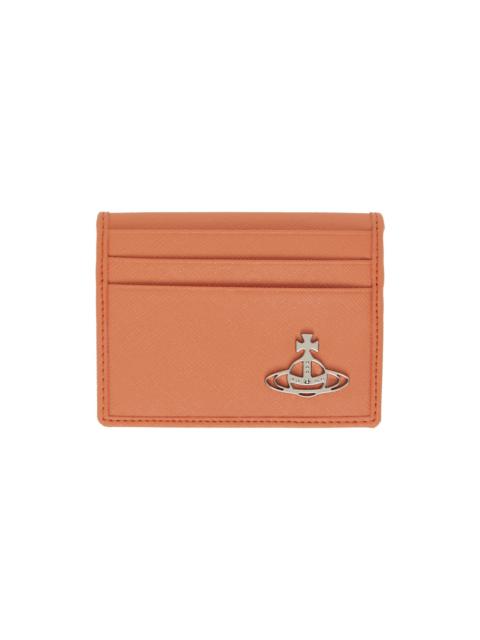 Orange Saffiano Card Holder
