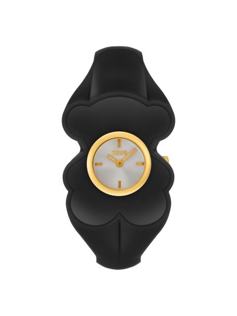 TOUS Gold-colored steel Analog watch with smoked brown polycarbonate T. M Bear Folks