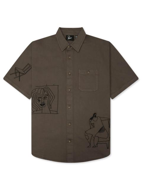 by Parra CROOKED FACE S/S SHIRT - BROWN