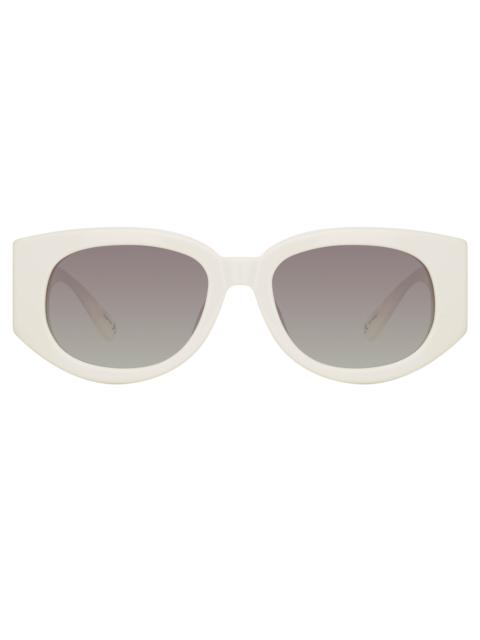 DEBBIE D-FRAME SUNGLASSES IN WHITE