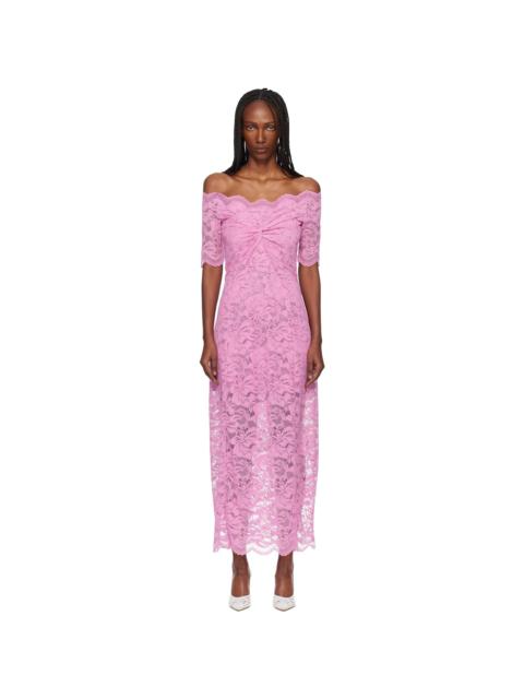 rabanne Pink Lace Maxi Dress