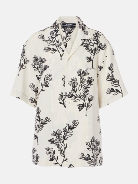 JACQUEMUS Jean floral linen bowling shirt