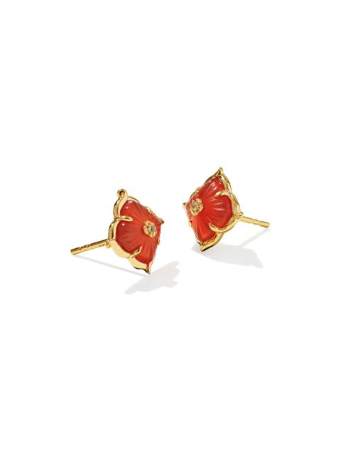 KENDRA SCOTT Dira Carved Stone 18k Gold Vermeil Stud Earrings