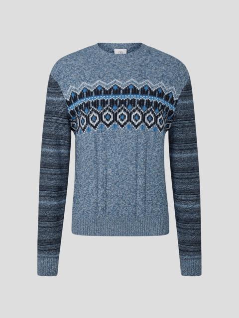 BOGNER Mael Knitted pullover in Blue