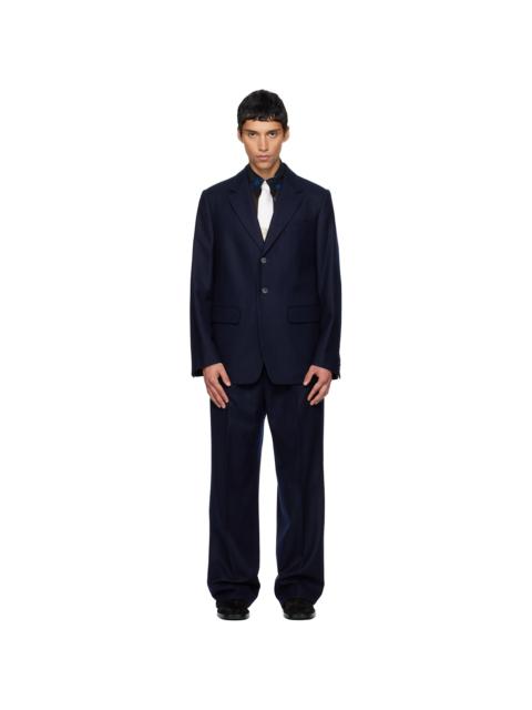 Dries Van Noten Navy Loose Fit Suit