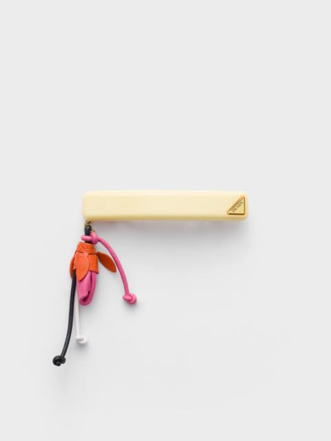 Prada Plexiglas and metal hair clip
