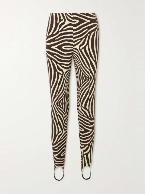 BOGNER Elaine zebra-print stretch stirrup ski pants