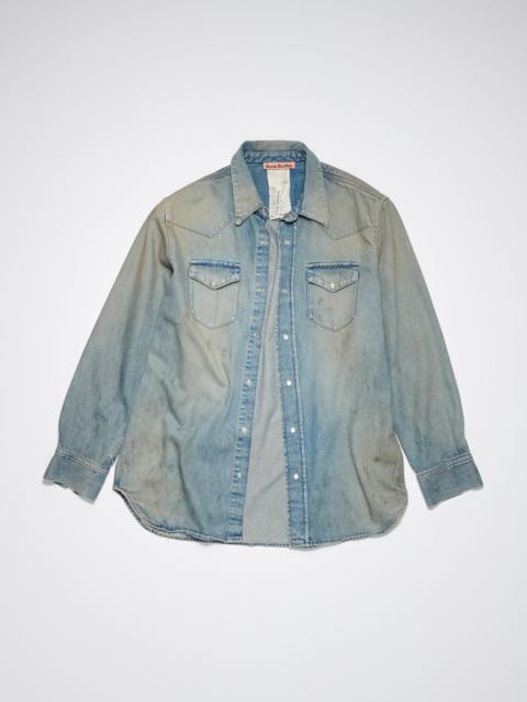 Denim button-up shirt - Mid blue