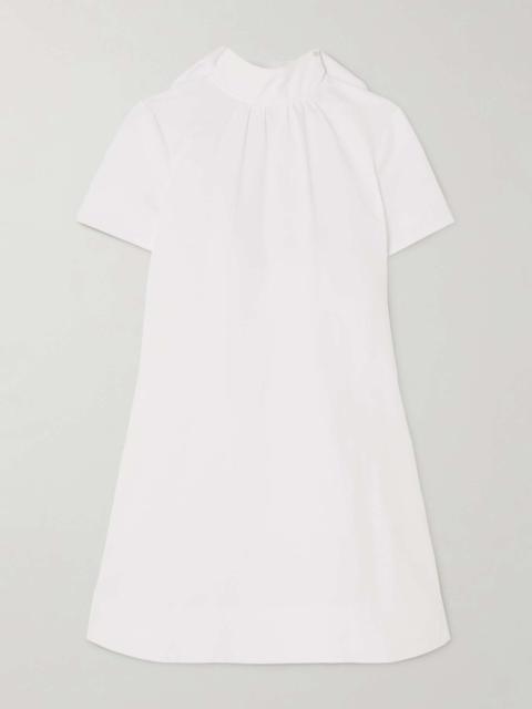 Ilana open-back cotton-blend faille turtleneck mini dress
