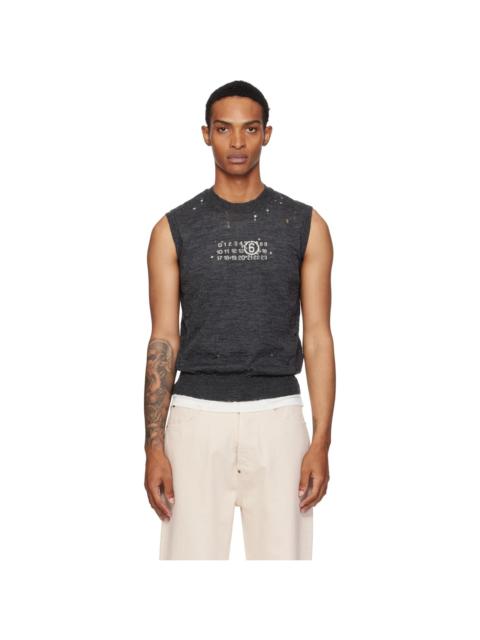 MM6 Maison Margiela Gray Wool Sweater Vest