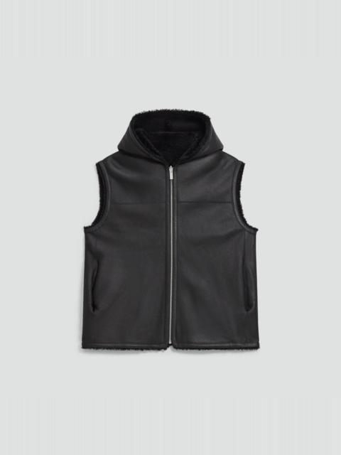 Theory Hooded Vest in Shearling