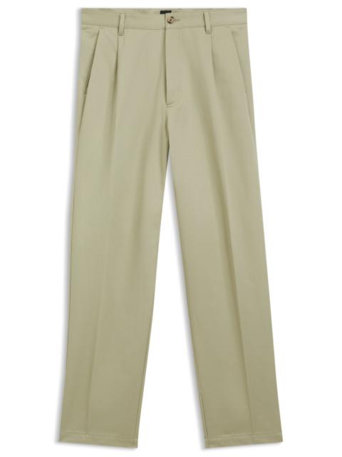 BOSS RELAXED-FIT PANTS IN COTTON TWILL