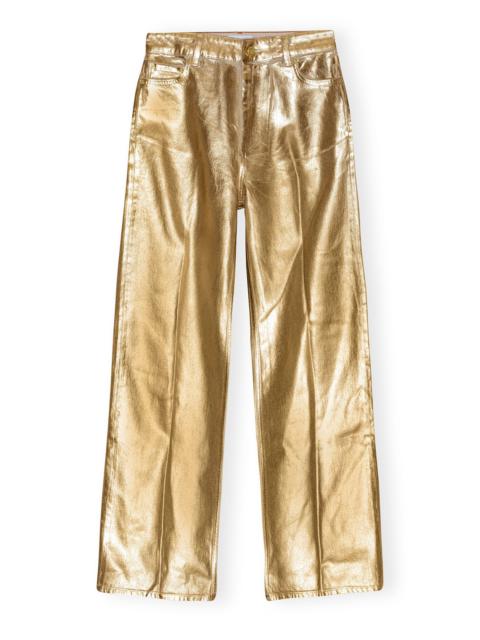 GANNI GOLD FOIL WIDE JEANS