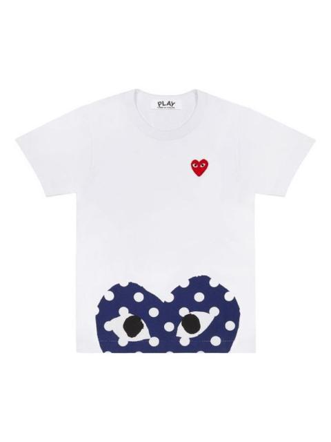 Comme des Garçons PLAY (WMNS) COMME des GARCONS PLAY Polka Dot Half Heart Tee 'White Blue' AZ-T235-051-1