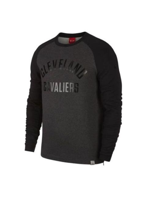Nike Nike Sports Casual Letter Printed Crew Neck Long Sleeve Cleveland Shirt Men's Black 860708-032