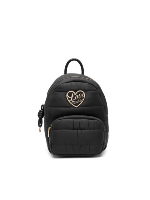 Moschino heart-plaque quilted backpack