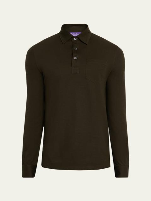 Ralph Lauren Men's Cashmere and Cotton Slim-Fit Polo Sweater
