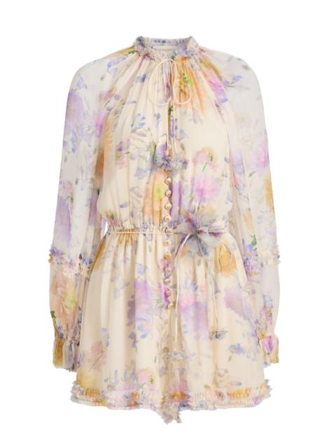 Zimmermann Women's Luna Floral Ruffle Playsuit - Cream Dahlia