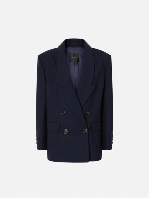 PINKO DOUBLE-BREASTED PINSTRIPED BLAZER WITH HORN BUTTONS