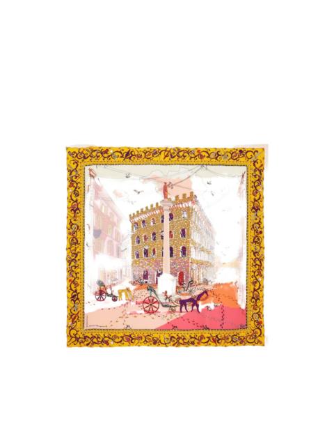 FERRAGAMO Palazzo Spini Feroni print silk scarf