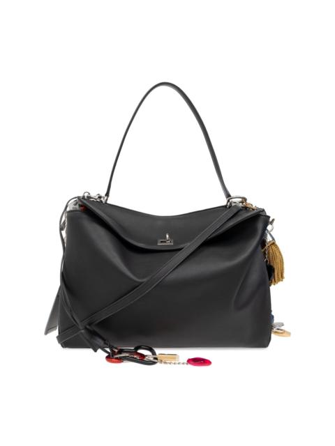 BALENCIAGA Women's Rodeo Large Handbag Used Effect With Charms in Black