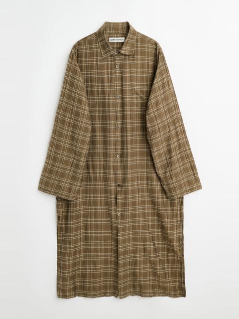 Our Legacy Strand Shirt Walnut Grid Cloud Cotton Silk