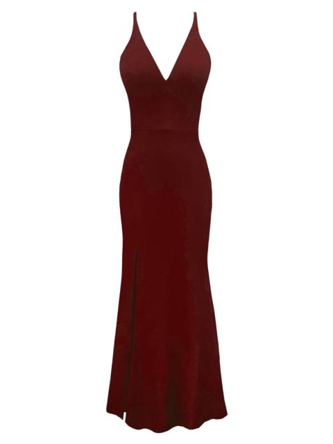 Dress The Population Women's Iris Sleeveless Mermaid Gown - Burgundy