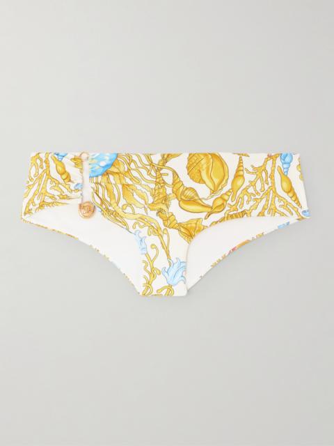 VERSACE Embellished Printed Bikini Briefs