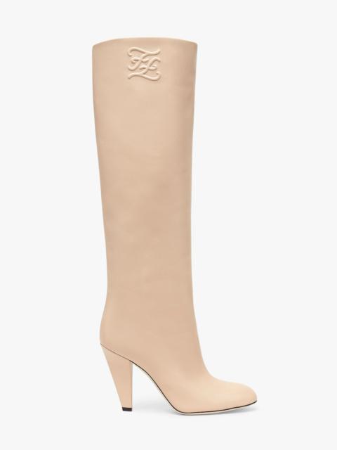 FENDI Pink leather, high-heeled boots