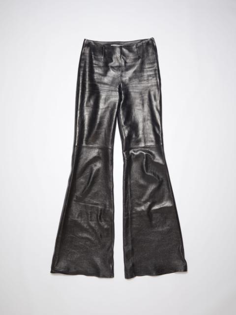 Flared leather trousers - Black
