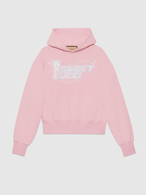 キャップ Gucci Felpa con cappuccio con stampa \"Sweet Gucci\" GUCCI Gucci Felpa Con Cappuccio Con Stampa 