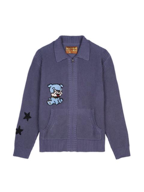 BRAIN DEAD Brain Dead x Hysteric Mini Crochet Zip Cardigan - Blue