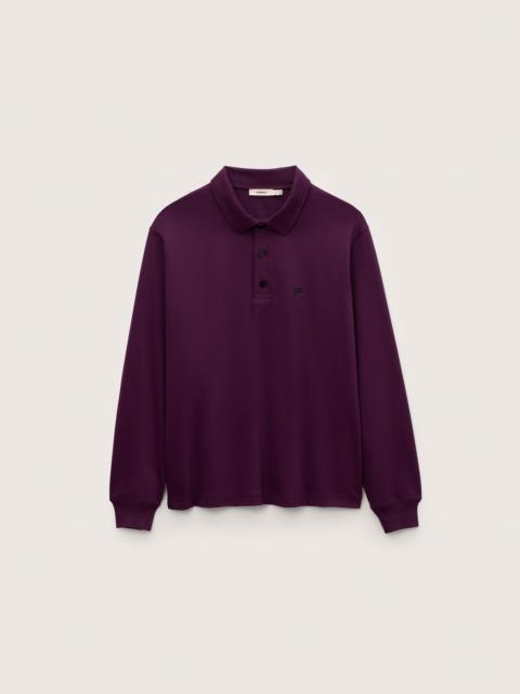 PANGAIA Mens Interlock Polo Sweatshirt - Nocturne Plum