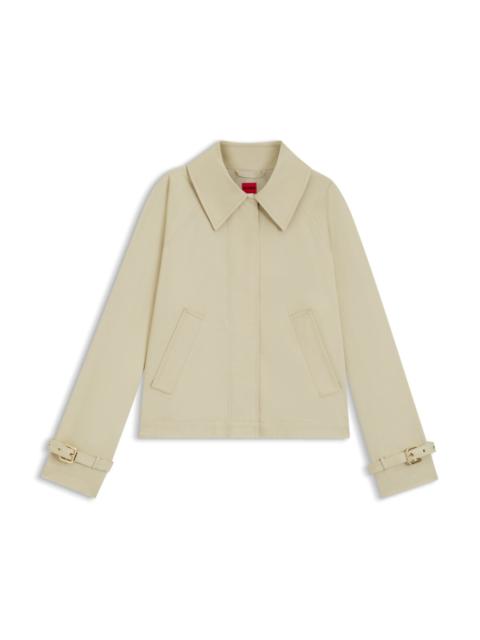 HUGO REGULAR-FIT SHORT TRENCH COAT IN COTTON