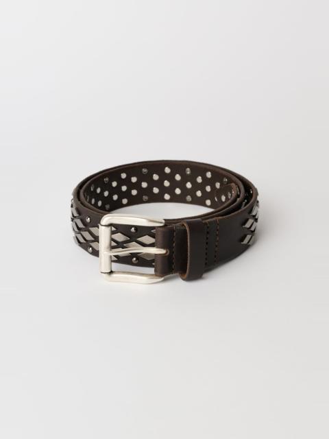 Our Legacy Abstract Snake Belt Oily Brown Cowhide