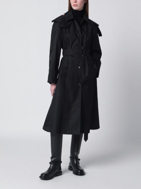 Burberry Long black nylon car coat