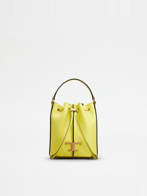 Woman YELLOW Tod's T Case Shoulder Bag in Pony-skin Effect Leather