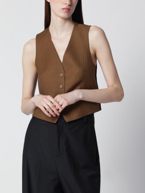 Burberry Brown wool and mohair vest by Burberry