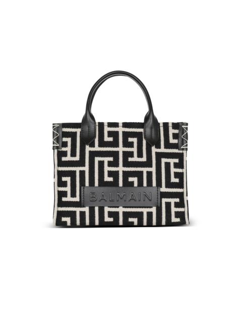 B-Army monogrammed jacquard and leather tote bag