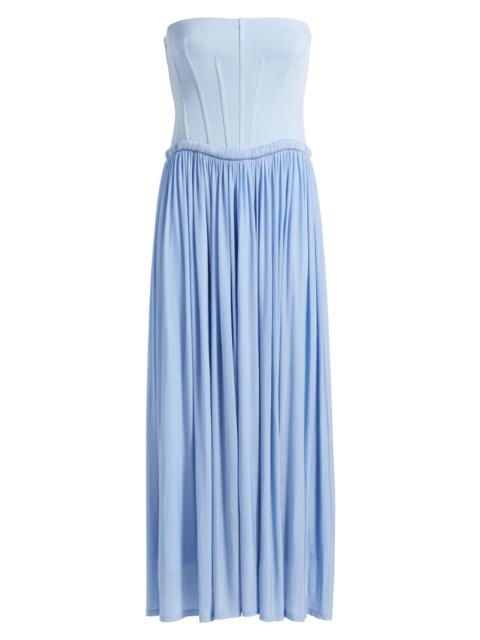 SIMKHAI Women's Adalys Corset Ruched Maxi Dress - Tidepool