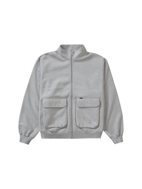 Supreme Cargo Pocket Zip Up Sweatshirt Heather Grey