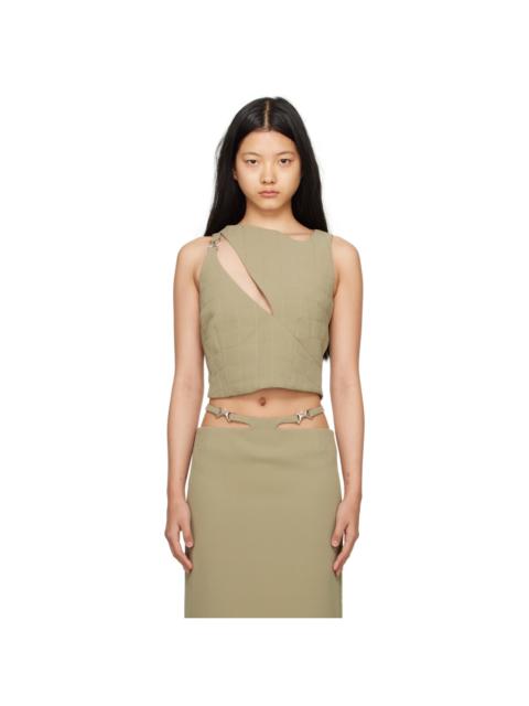 Paris Georgia Khaki Quilted Tank Top
