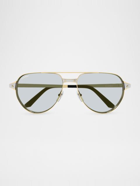 Cartier Men's CT0425S-006 Metal and Acetate Aviator Sunglasses