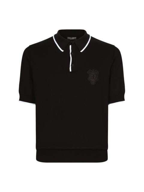 logo-embroidered cotton polo t-shirt