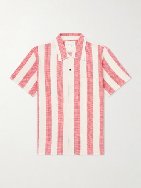 KARDO Camp-Collar Striped Cotton Shirt