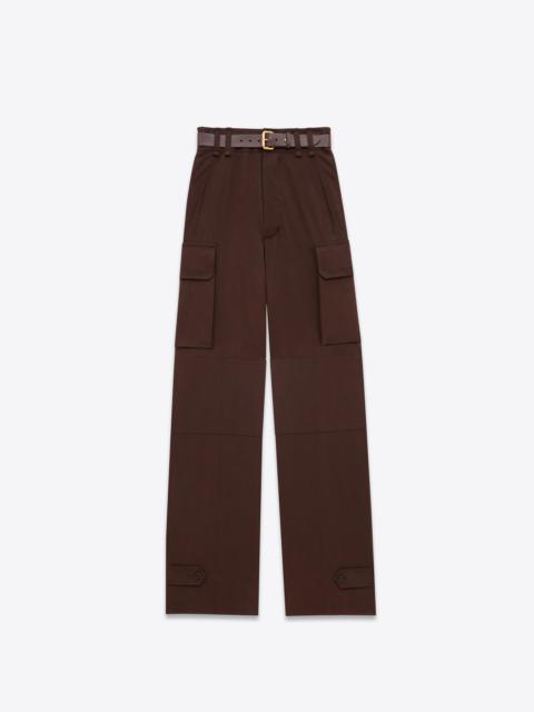 SAINT LAURENT cassandre cargo pants in cotton gabardine
