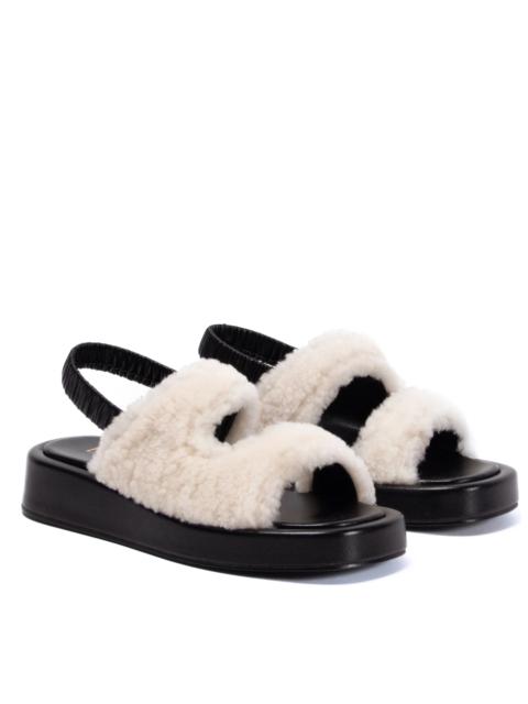 Elleme Gemini Shearling Slingback Black/Beige
